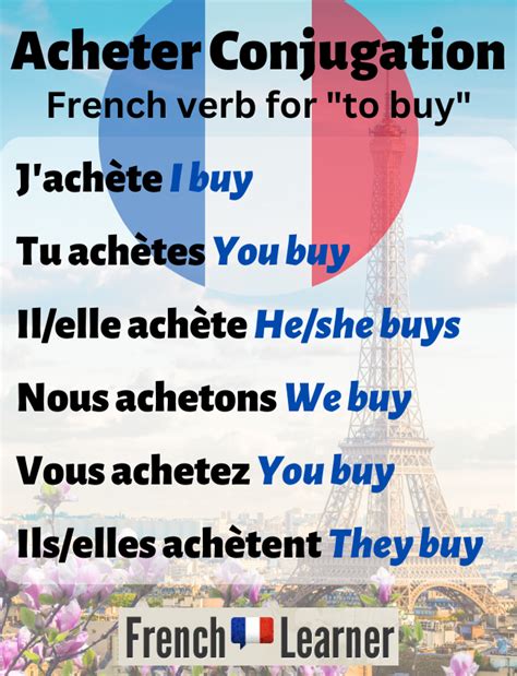 acheter verb conjugation|acheter avec son for.